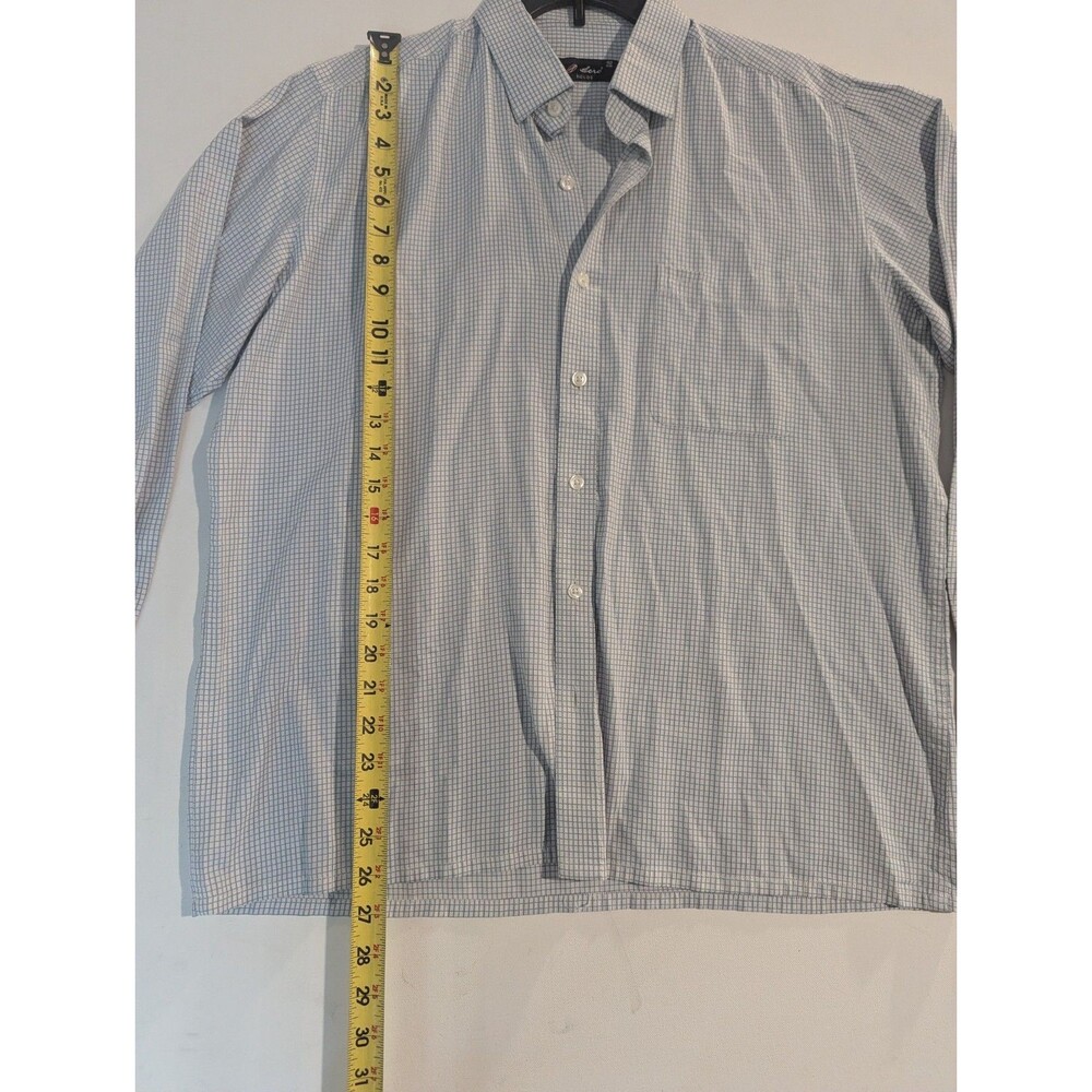 Sero Fairdeal Sz 42 Mens Shirt Blue Check Long Sleeve Button Up Front - Picture 3 of 7